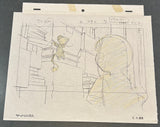 Card Captor Sakura - Daidouji Tomoyo and Kero - Oversized Anime Cel w/Copy Layout and Matching Background - Movie 1 - B5End