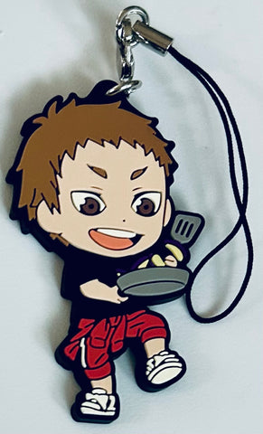 Haikyuu!! - Yaku Morisuke - Haikyuu!! - Kome o Tabero Niku o Tabero Yasai mo Tabero!! - - Haikyuu!! 3 Nen Rubber Strap - Ichiban Kuji - Kyun-Chara Illustrations - Rubber Strap - Strap (Banpresto)