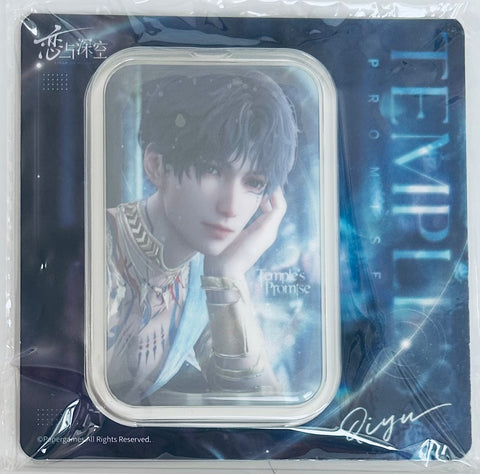 Love and Deepspace - Lian Yu Shen Kong - Rafayel - Qi Yu - Lian Yu Shen Kong Qi Yu God of the Tides Series - Square Can Badge - Temple's Promise (Papergames)
