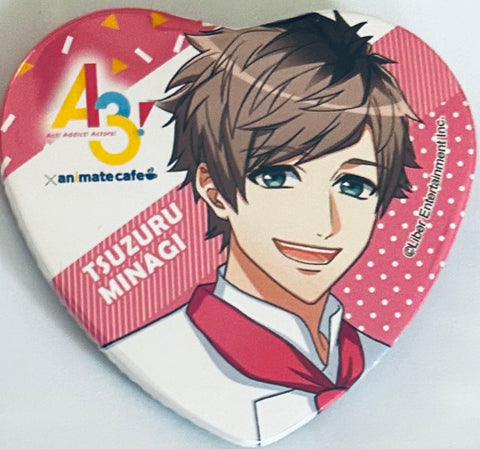 A3! - Minagi Tsuzuru - A3! x Animate Cafe - Badge - Heart Can Badge (Animate)