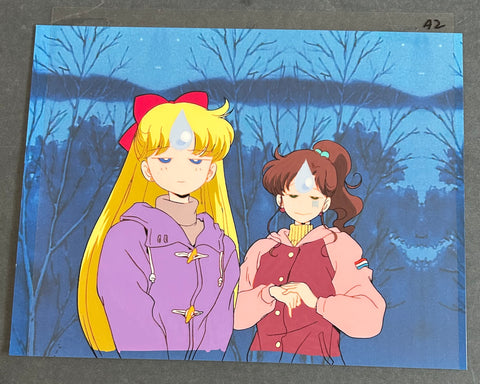 Sailor Moon - Minako and Makoto - Anime Cel w/Copy BG - Episode 45 - A2
