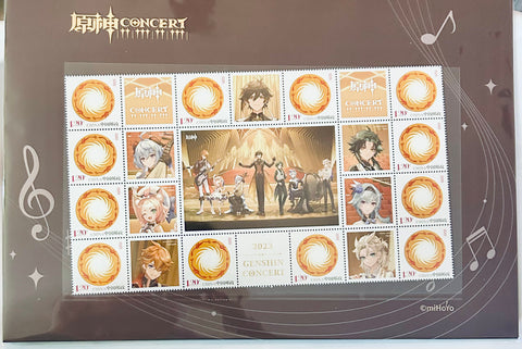 Genshin Impact - Zhongli - Tartaglia - Xiao - Albedo - Ganyu - Shenhe - Diona - Commemorative Stamps - Genshin Worldly Chapter Series Themed Commemorative Stamps - Concert 2023 (Mihoyo)