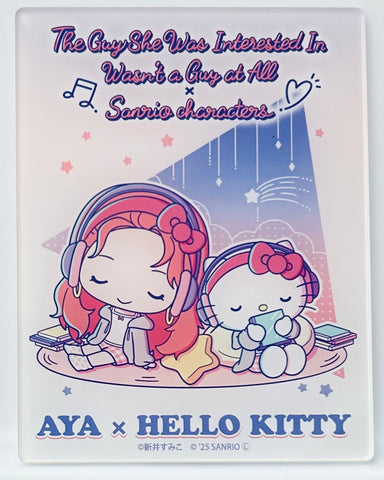 The Guy She Was Interested in Wasn't a Guy at All - Ki ni natteru Hito ga Otoko jyanakatta - Sanrio Characters - Hello Kitty - Oosawa Aya - Acrylic Card - Ki ni natteru Hito ga Otoko jyanakatta x Sanrio Characters - Acrylic Card Blind (A3)