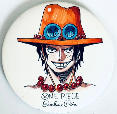 One Piece - Portgas D. Ace - Can Badge - Original metal badge "ONE PIECE" Shueisha Natsucomi 2015 Eligible Products Purchase benefits