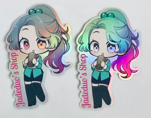 Holographic Jadeduo Stickers - JD Drinking Boba