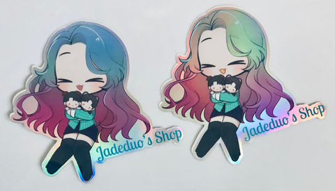 Holographic Jadeduo Stickers - JD Fangirling with Baos