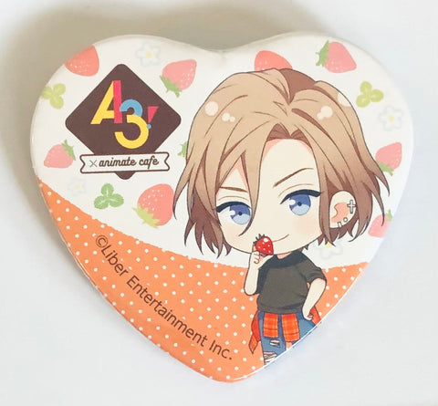 A3! - Settsu Banri - A3! x Animate Cafe - Badge - Heart Can Badge - Strawberry Hunting Ver. - A Group (Animate)