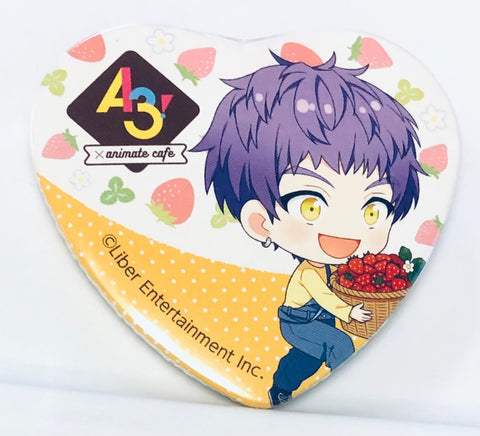 A3! - Hyoudou Kumon - A3! x Animate Cafe - Badge - Heart Can Badge - Strawberry Hunting Ver. - A Group (Animate)