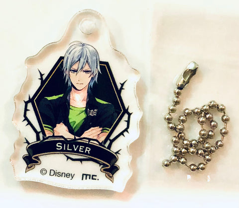 Twisted Wonderland - Silver - Disney Twisted Wonderland Trading Number Badge & Acrylic Keychain A ver.