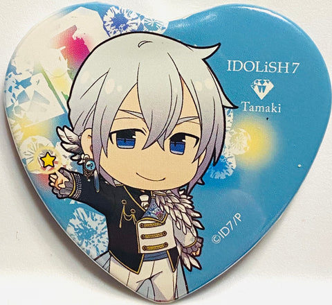 WiSH VOYAGE "IDOLISH SEVEN x animationcafe Trading Heart-shaped can badge"