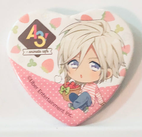 A3! - Citron - A3! x Animate Cafe - Badge - Heart Can Badge - Strawberry Hunting Ver. - A Group (Animate)
