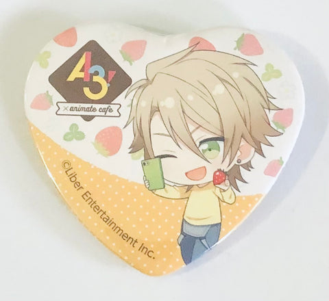 A3! - Miyoshi Kazunari - A3! x Animate Cafe - Badge - Heart Can Badge - Strawberry Hunting Ver. - A Group (Animate)