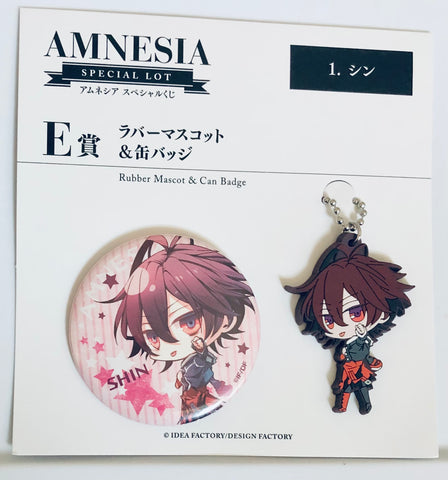 Amnesia - Shin - Rubber Mascot & Can Badge - Special Lottery AMNESIA Prize E (Idea Factory)