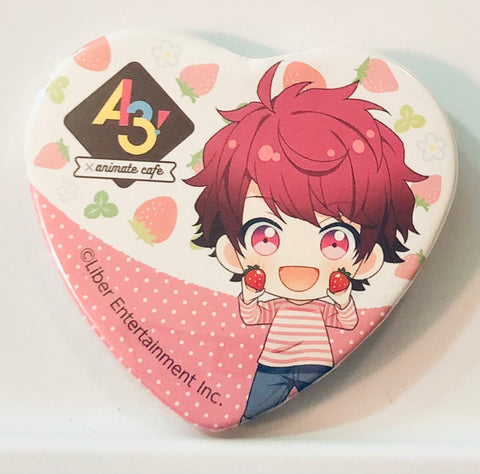 A3! - Sakuma Sakuya - A3! x Animate Cafe - Badge - Heart Can Badge - Strawberry Hunting Ver. - A Group (Animate)