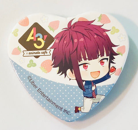 A3! - Arisugawa Homare - A3! x Animate Cafe - Badge - Heart Can Badge - Strawberry Hunting Ver. - A Group (Animate)