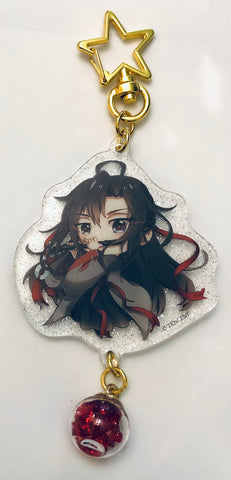 Mo Dao Zu Shi - Wei Wuxian - Wei Ying - Yiling Patriarch - Acrylic Keychain - Double-sided Glitter Acrylic Keychain with Pendant of Crystal Glass Ball (Nan Man She)