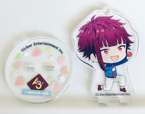 A3! - Arisugawa Homare - A3! x Animate Cafe - Keyholder - Acrylic Stand - Strawberry Hunting Ver. - A Group (Animate)