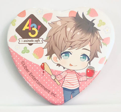A3! - Minagi Tsuzuru - A3! x Animate Cafe - Badge - Heart Can Badge - Strawberry Hunting Ver. - A Group (Animate)