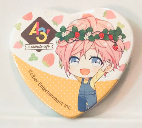 A3! - Sakisaka Muku - A3! x Animate Cafe - Badge - Heart Can Badge - Strawberry Hunting Ver. - A Group (Animate)