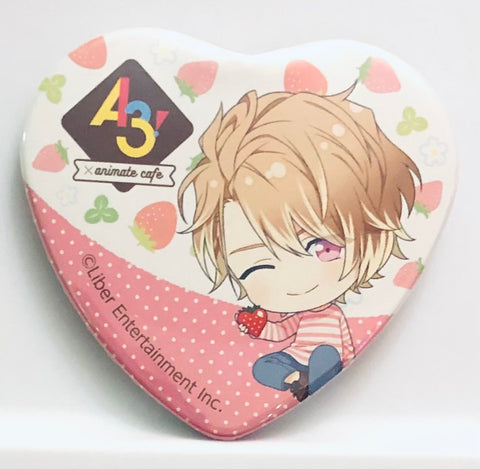 A3! - Chigasaki Itaru - A3! x Animate Cafe - Badge - Heart Can Badge - Strawberry Hunting Ver. - A Group (Animate)