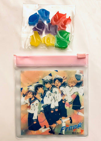 Free! - Ryuugazaki Rei - Hazuki Nagisa - Tachibana Makoto - Nanase Haruka - Matsuoka Rin - Set Mini Eraser & Pouch Set "Free!"