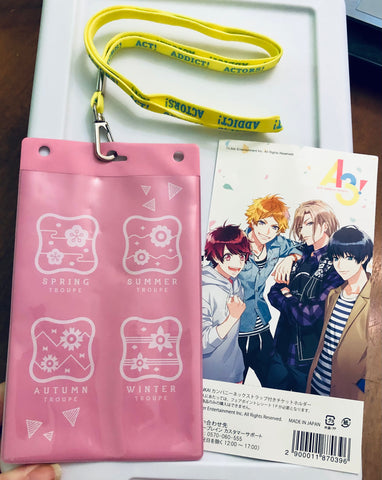 A3! - Chigasaki Itaru - Citron - Minagi Tsuzuru - Sakuma Sakuya - Usui Masumi - MANKAI Company Ticket holder w/Neck Strap - A3! X B's LOG - Animate Fair 2017 Goods