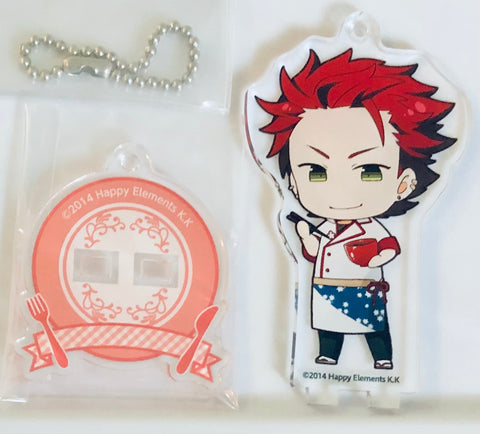 Ensemble Stars! - Kiryuu Kurou - Acrylic Keychain - Acrylic Stand - Ensemble Stars! Trading Acrylic Stand Keychain Yumenosaki Cook ver. A Group - Ensemble Stars! x Animate Cafe - Keyholder - Stand Pop - Standing Acrylic Keychain (Animate)