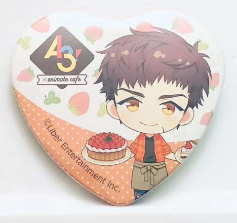 A3! - Fushimi Omi - A3! x Animate Cafe - Badge - Heart Can Badge - Strawberry Hunting Ver. - A Group (Animate)