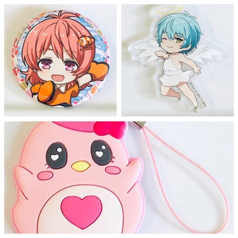 King of Prism Mini Lot - 1 Acrylic Keychain, 1 Rubber Strap, and 1 Can Badge