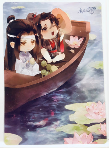 Official Mo Dao Zu Shi - Wei Wuxian - Wei Ying - Lan Zhan - Lan Wangji - Shitajiki - Pencil Board - Acrylic Card - Day on the Boat at Lotus Pier (NanManShe)