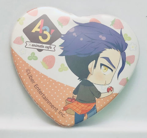 A3! - Hyoudou Juuza - A3! x Animate Cafe - Badge - Heart Can Badge - Strawberry Hunting Ver. - A Group (Animate)
