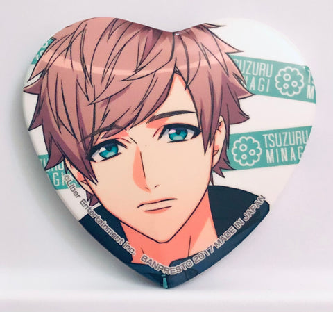 A3! - Minagi Tsuzuru - Badge - Ichiban Cafe Souvenir - A3! Welcome to the MANKAI Theater! - Heart-shaped Can Badge (Banpresto)