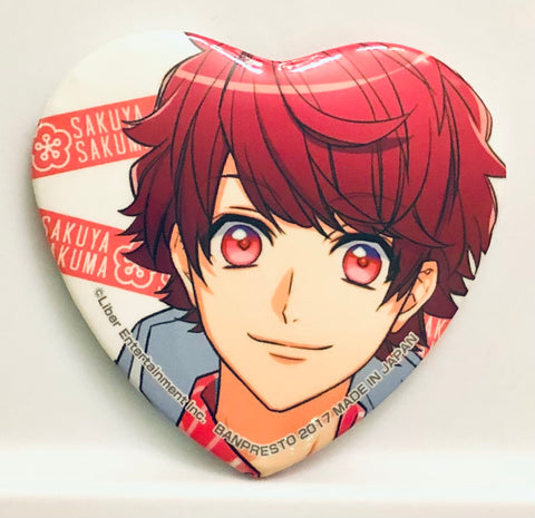 A3! - Sakuma Sakuya - Badge - Ichiban Cafe Souvenir - A3! Welcome to the MANKAI Theater! - Heart-shaped Can Badge (Banpresto)