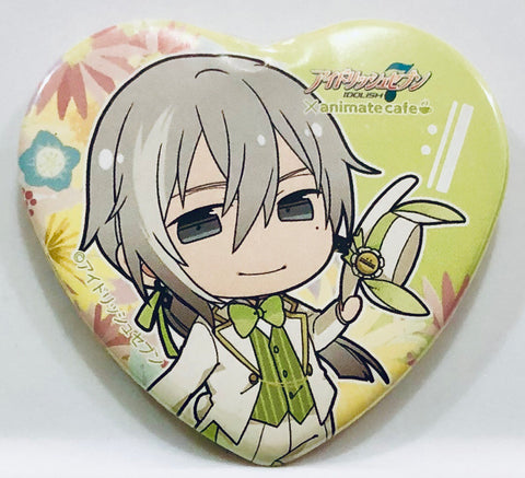 Yuki - Idolish 7 × animatecafe trading heart-shaped cans badge Rabbit garden